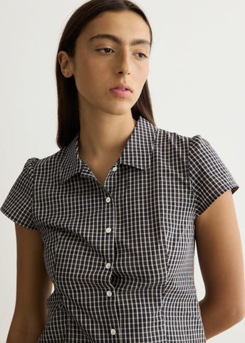 Cap Sleeve Slim Shirt Blouse