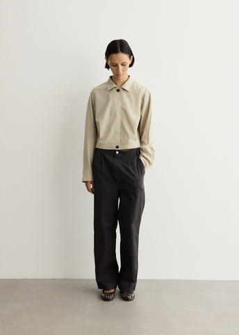 Drawstring Washed Cotton Pants