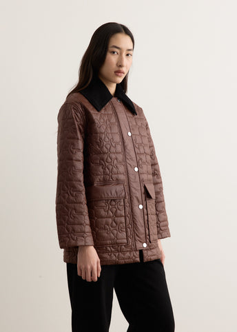 Shiny Quilt Midi Jacket