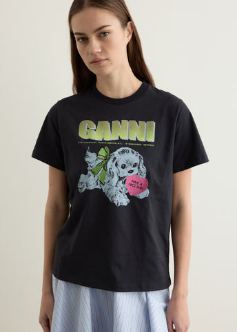 Basic Cotton Jersey Neon Puppy T-shirt