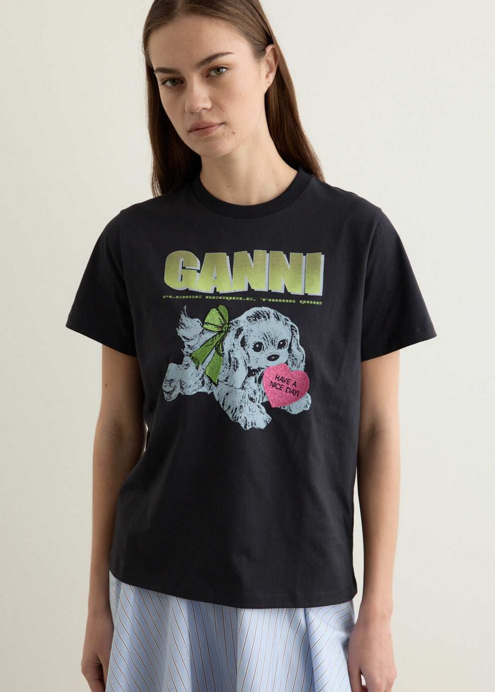 Basic Cotton Jersey Neon Puppy T-shirt