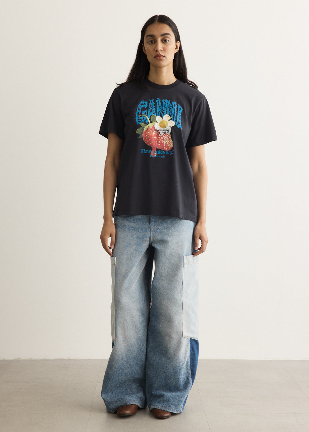 Basic Cotton Jersey Strawberry T-Shirt
