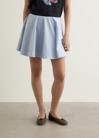 Stripe Cotton Mini Circle Skirt
