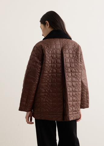 Shiny Quilt Midi Jacket