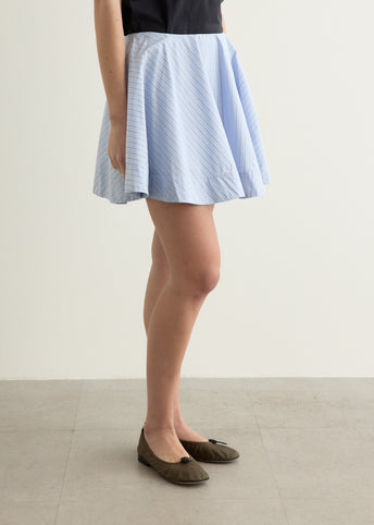 Stripe Cotton Mini Circle Skirt