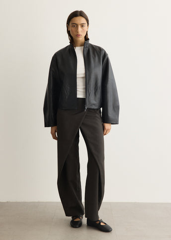 Cocoon Zip Leather Jacket