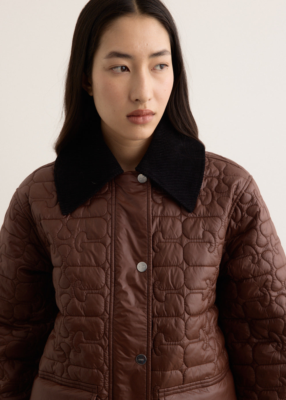 Shiny Quilt Midi Jacket