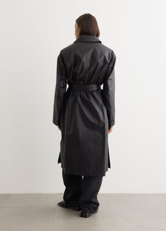 Belted Rain Coat With Slits