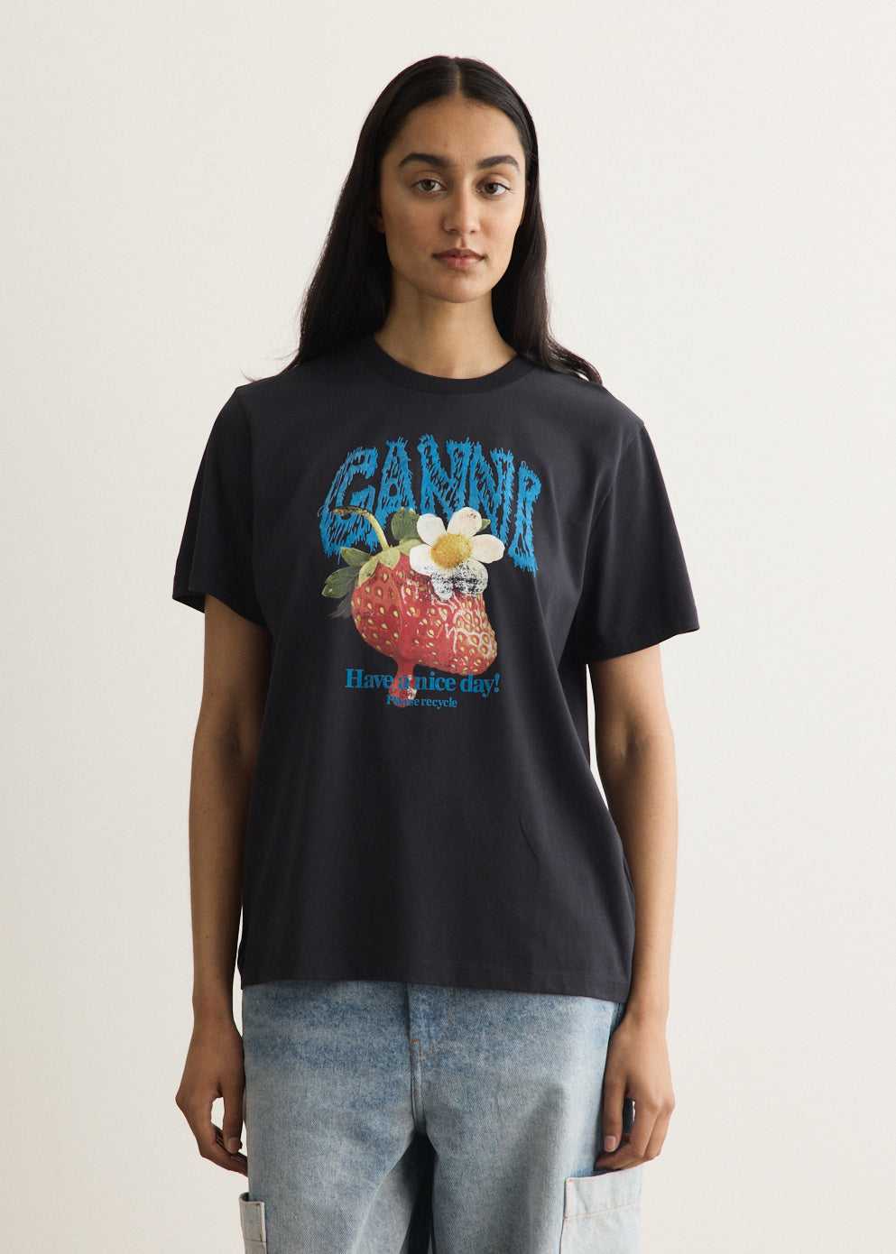 Basic Cotton Jersey Strawberry T-Shirt