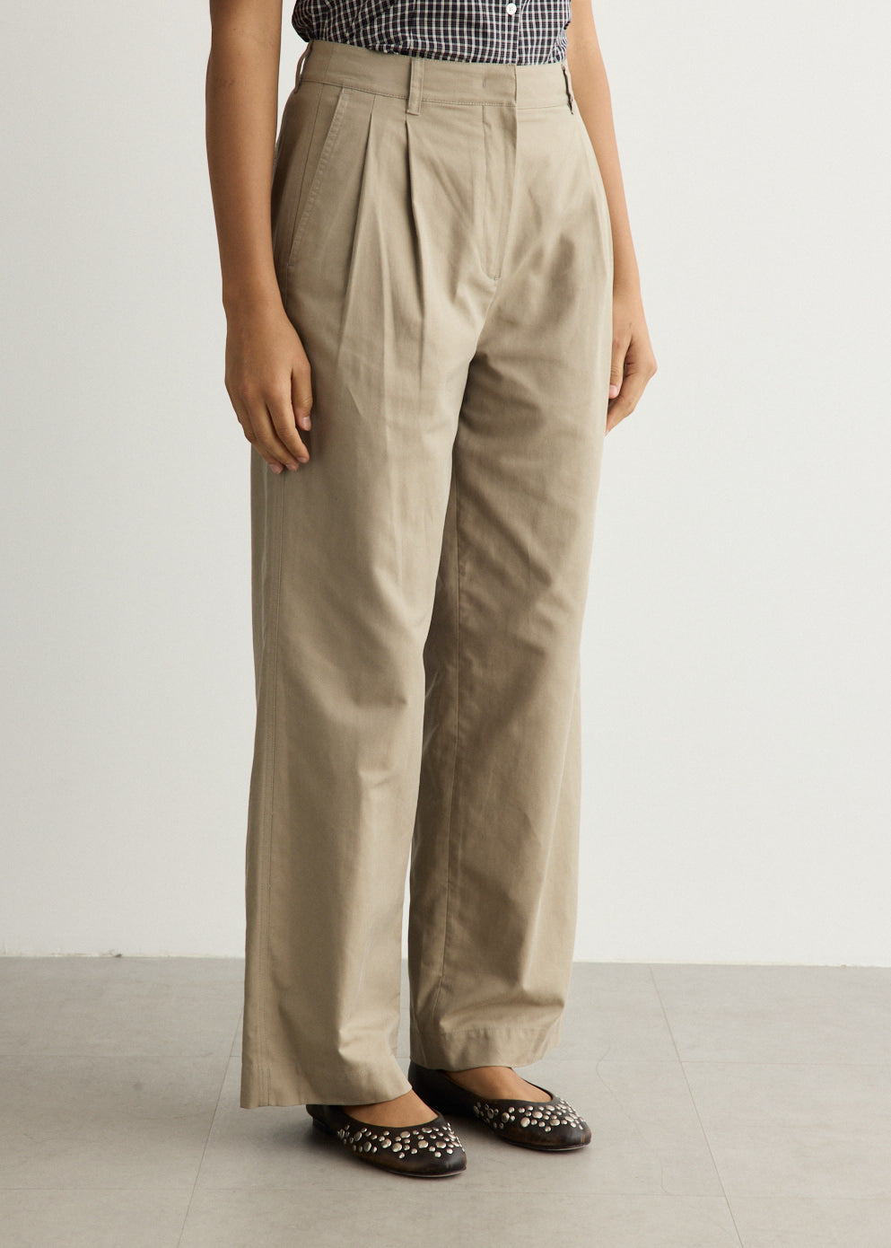 Double Pleated Chino Pants