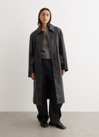 Belted Rain Coat With Slits Belted Rain Coat With Slits