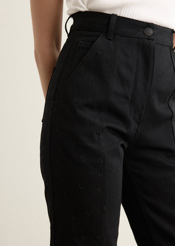 Bliss Embroidered Denim Trousers