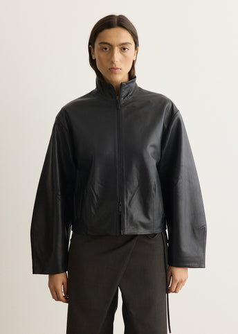 Cocoon Zip Leather Jacket