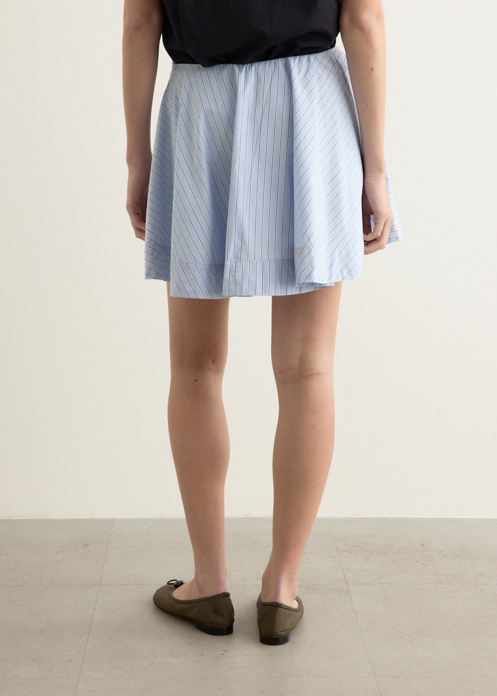Stripe Cotton Mini Circle Skirt