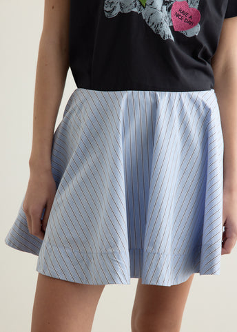 Stripe Cotton Mini Circle Skirt