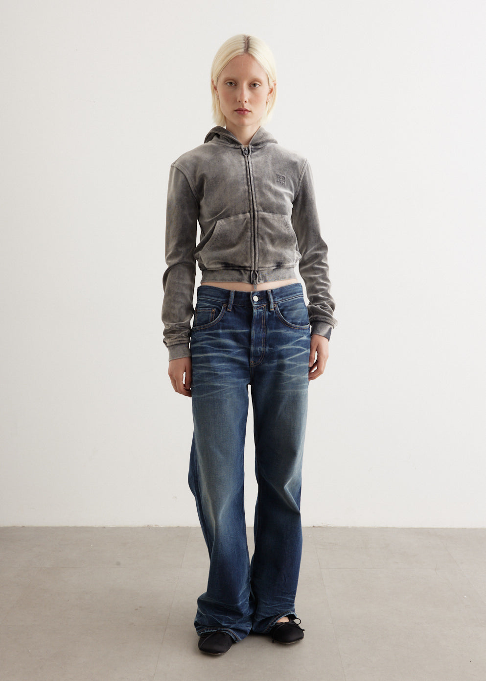 Shrunken Zip Up Hoodie