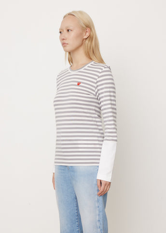 Striped White Long Sleeve T-Shirt