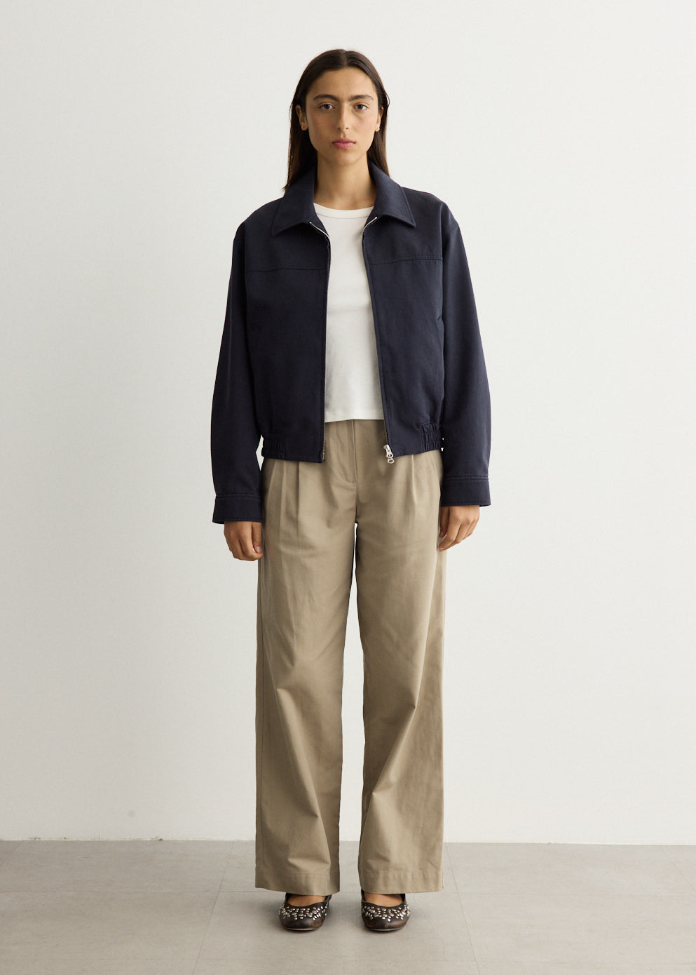 Unisex Collared Blouson Jacket