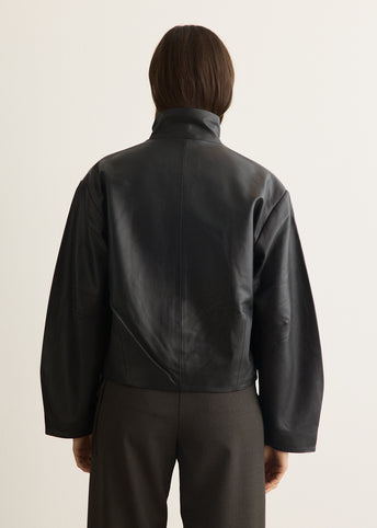 Cocoon Zip Leather Jacket