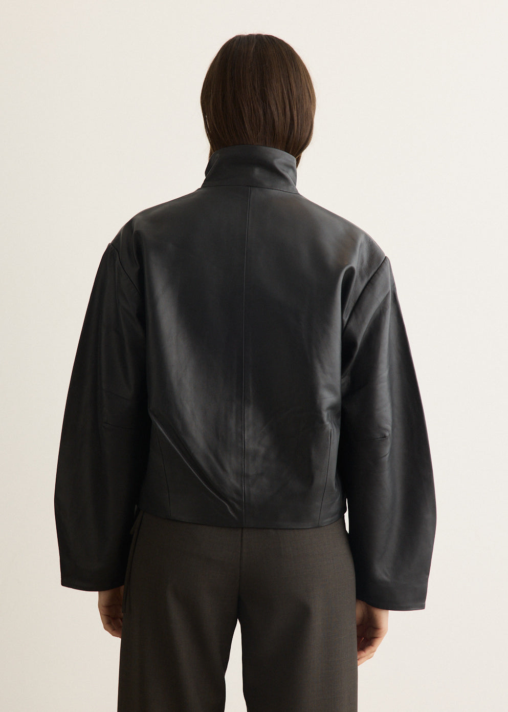Cocoon Zip Leather Jacket