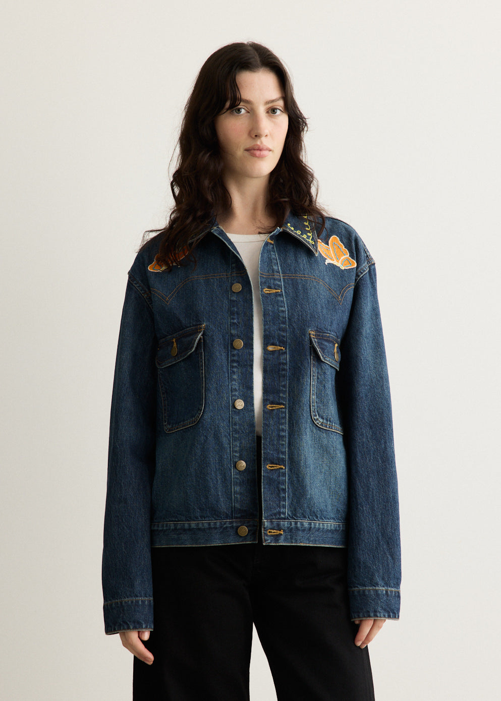 Papillon Emb. Jean Jacket - 12oz Denim
