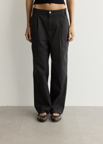Drawstring Washed Cotton Pants
