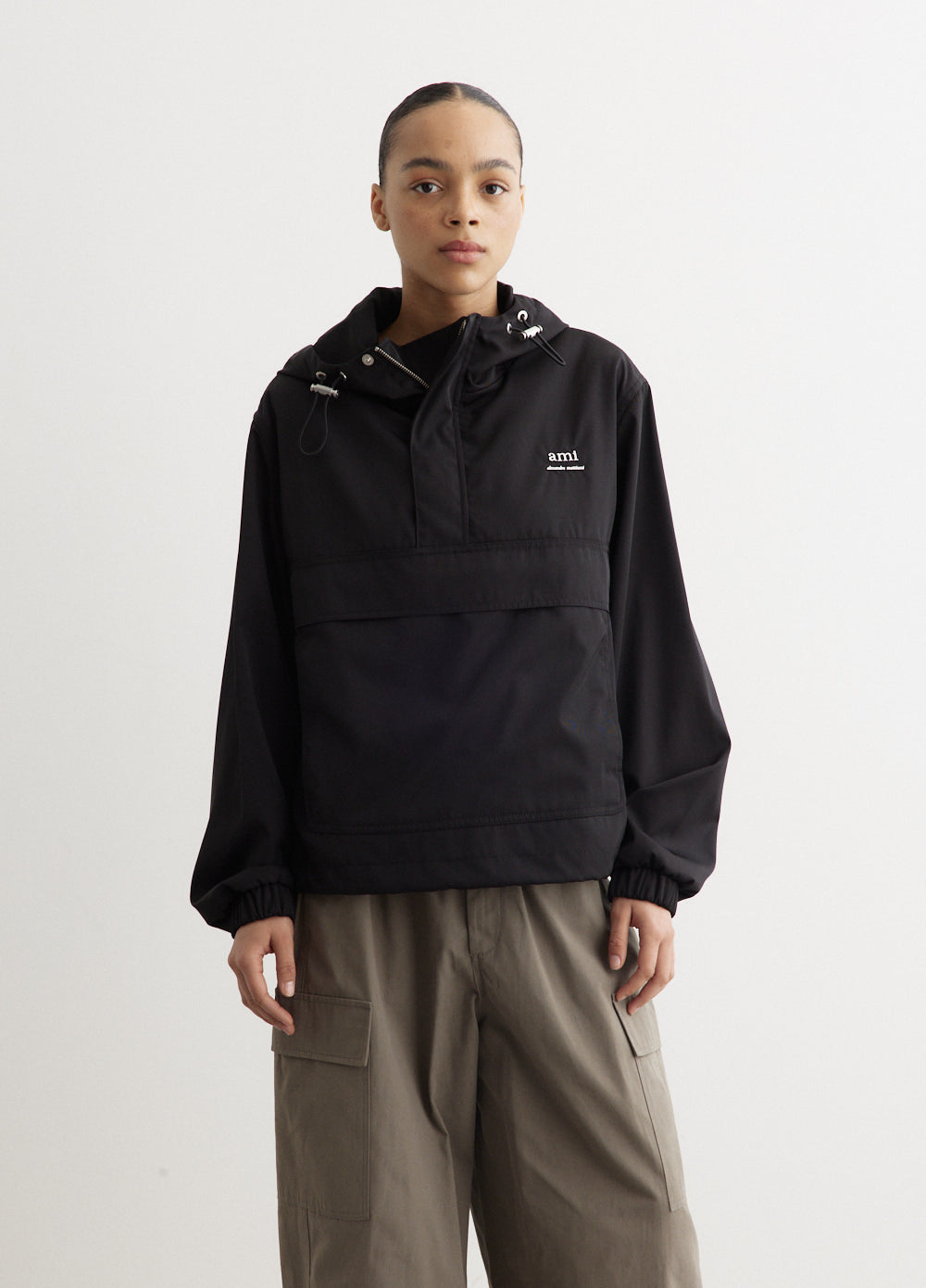 AMI PARIS - Classic Hooded Ami Windbreaker - Jacket,Specials : American Fashion Style Bags On Sale AMI PARIS - Classic Hooded Ami Windbreaker - Jacket,Specials : American Fashion Style Bags On Sale