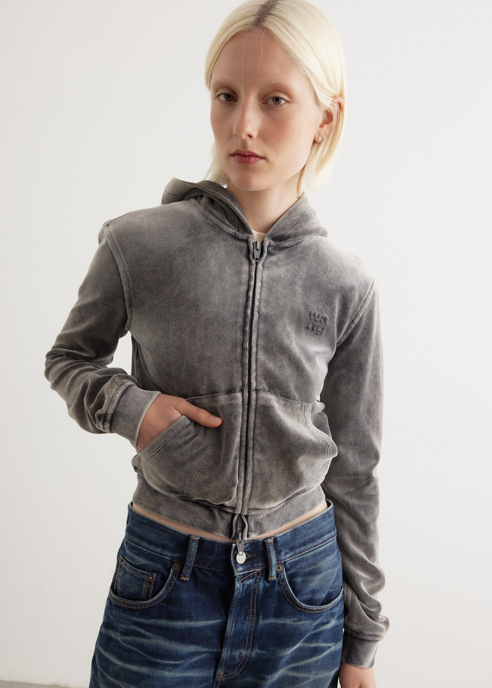 Shrunken Zip Up Hoodie