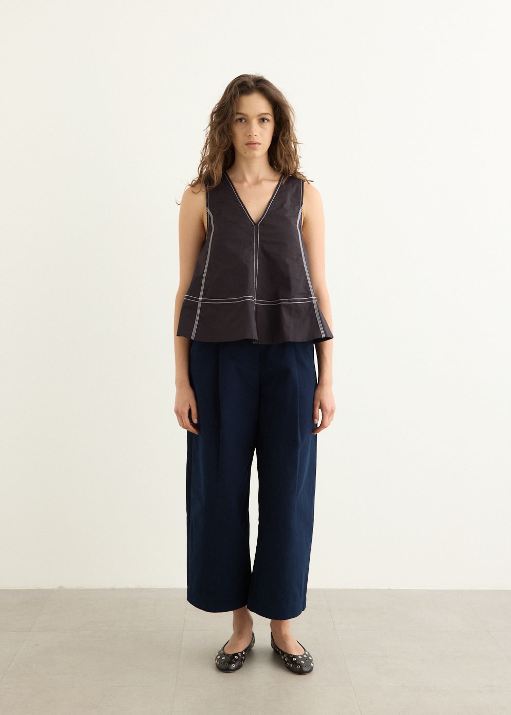Stretch Cotton A-line Top
