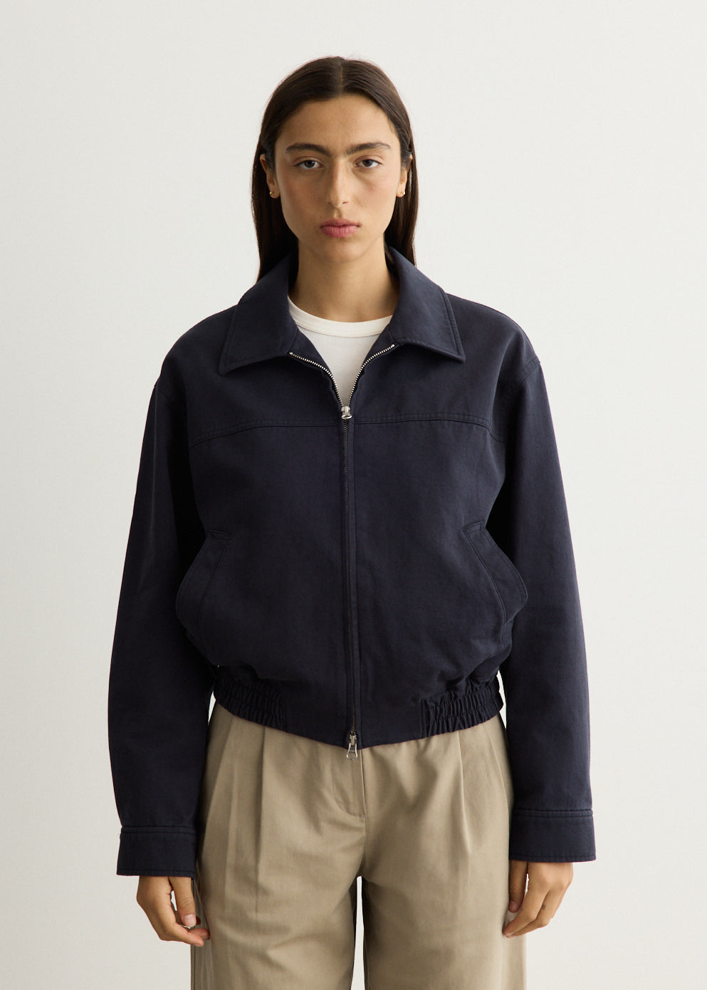 Unisex Collared Blouson Jacket