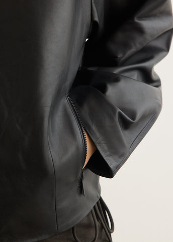 Cocoon Zip Leather Jacket