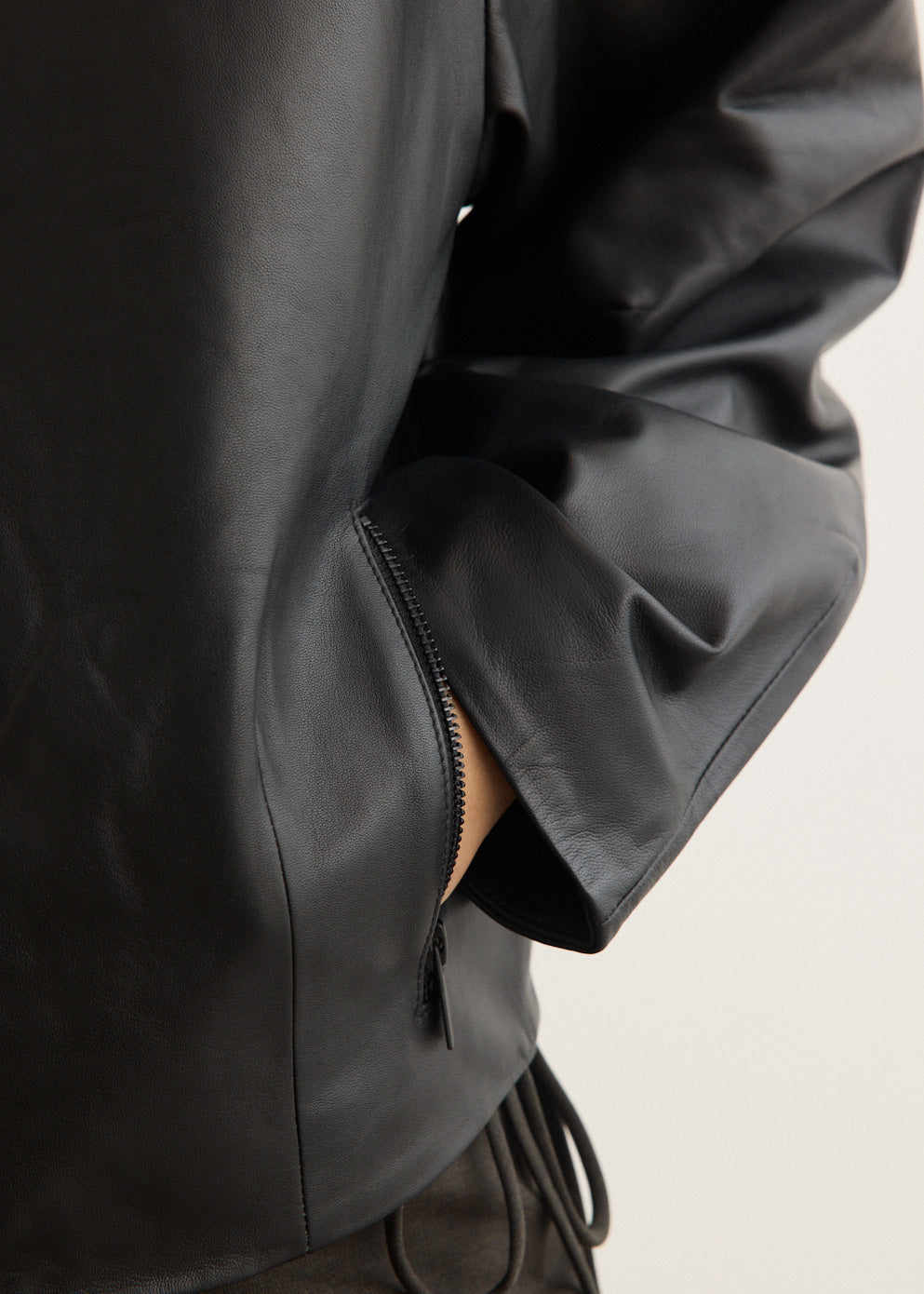 Cocoon Zip Leather Jacket