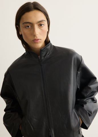 Cocoon Zip Leather Jacket