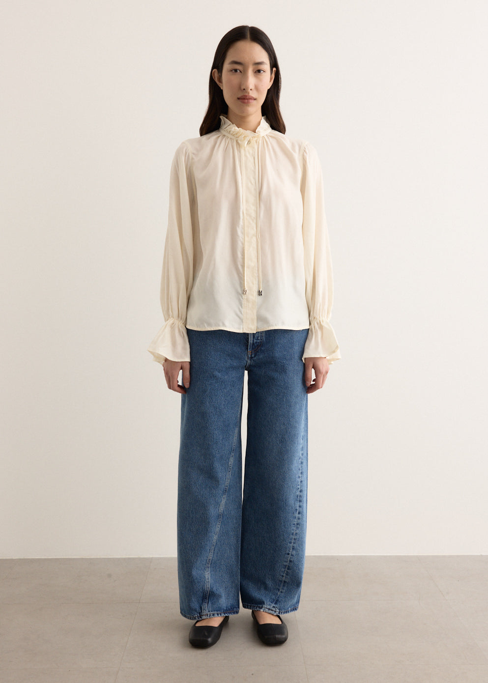 Fluid Cupro Tie String Shirt