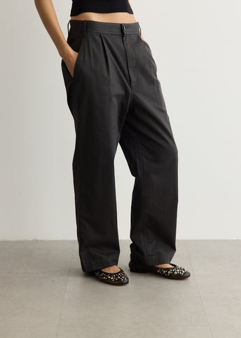 Drawstring Washed Cotton Pants