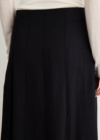Savile Pleated Pinstripe Skirt