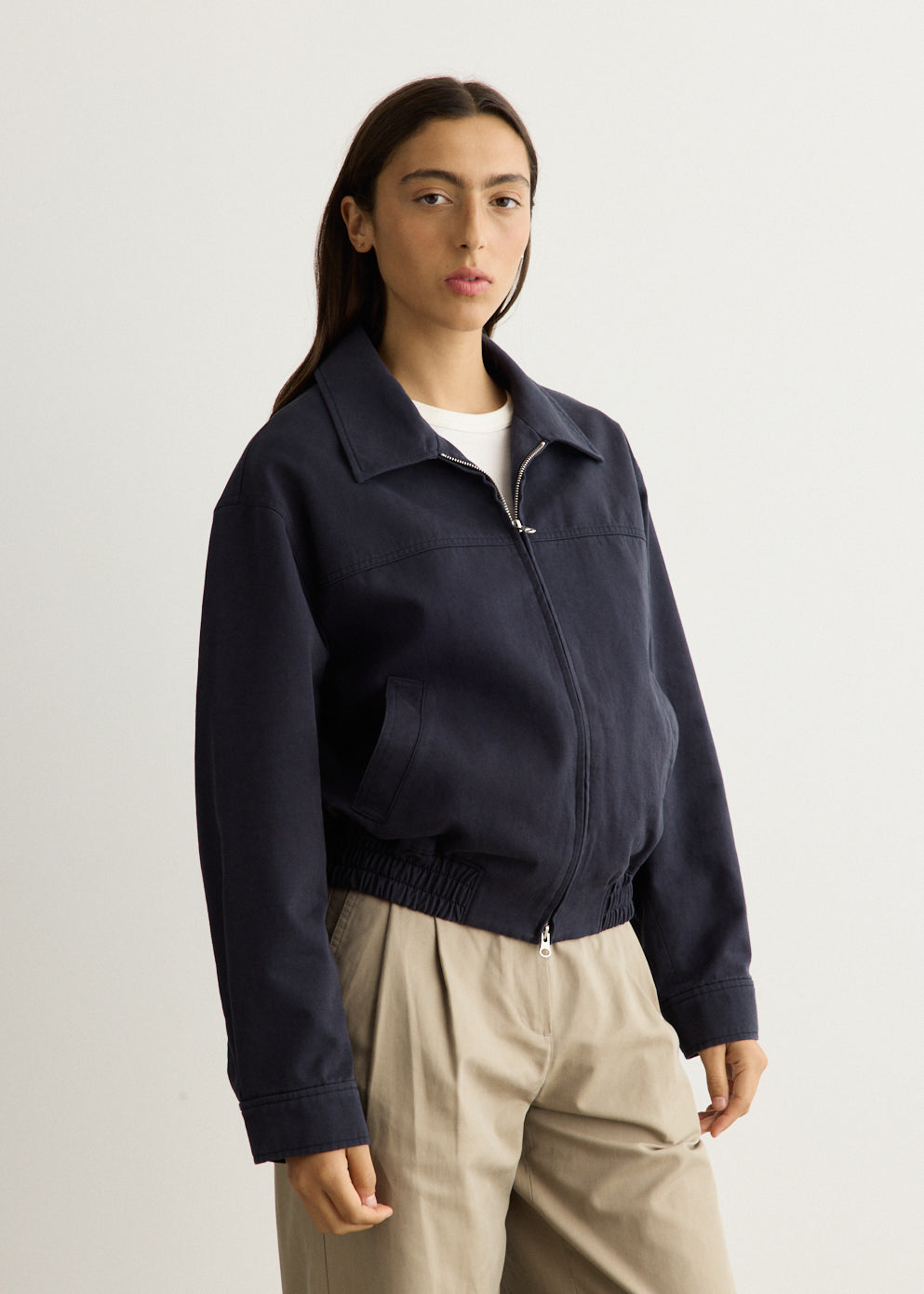 Unisex Collared Blouson Jacket