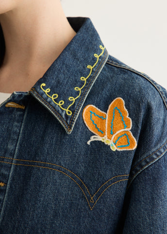 Papillon Emb. Jean Jacket - 12oz Denim