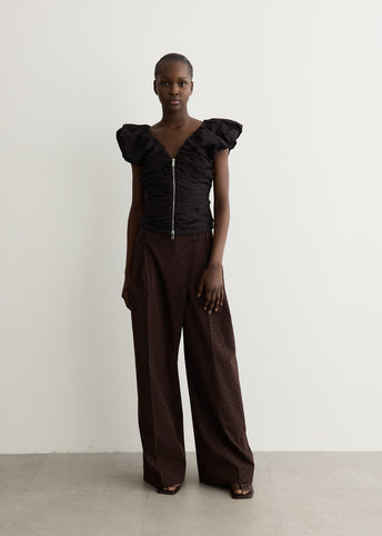 Stretch Cotton Ruched Top