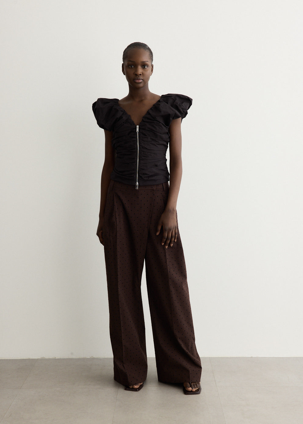 Stretch Cotton Ruched Top