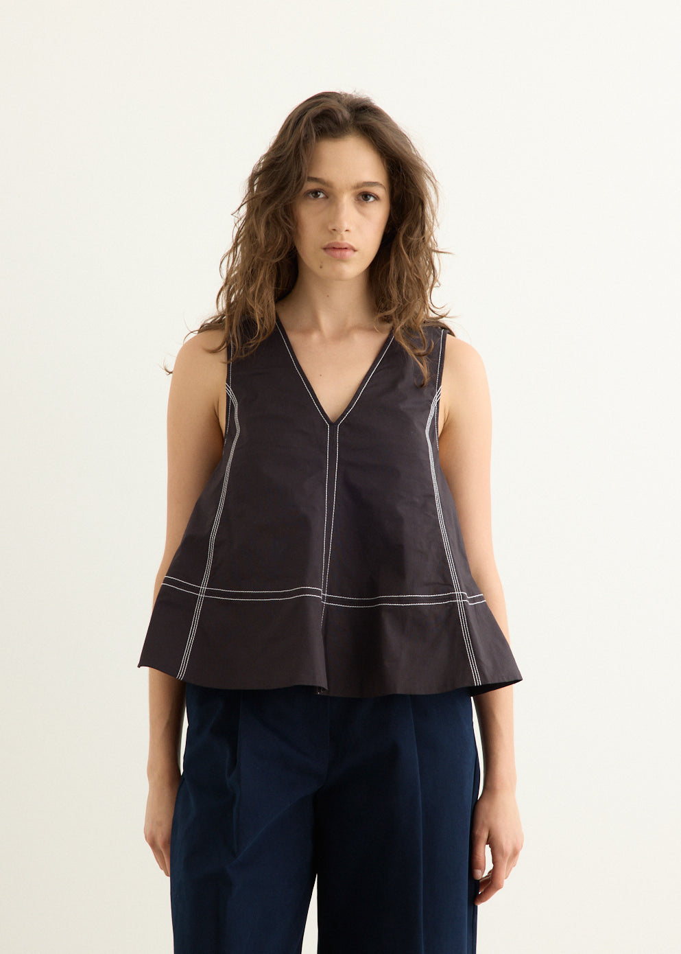 Stretch Cotton A-line Top