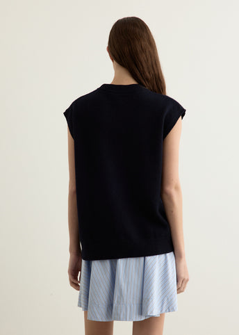 Graphic Wool Mix Oversized Vest