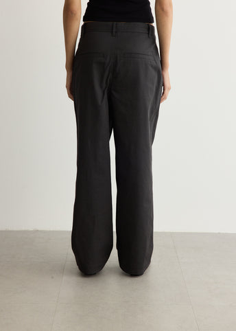 Drawstring Washed Cotton Pants
