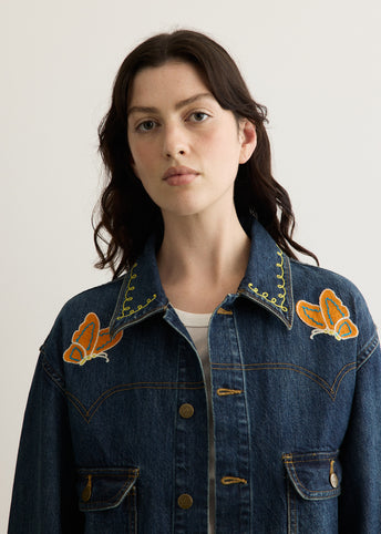 Papillon Emb. Jean Jacket - 12oz Denim