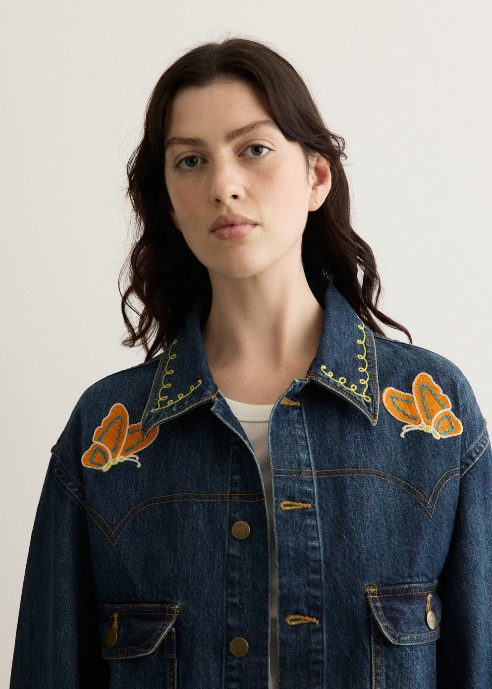 Papillon Emb. Jean Jacket - 12oz Denim