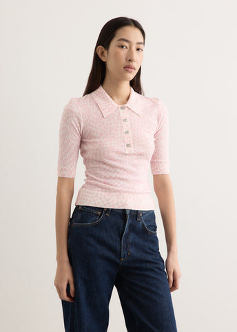 Sheer Cotton Printed Polo
