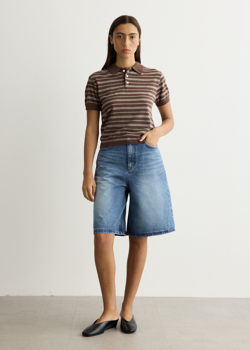 Relaxed Bermuda Denim Shorts