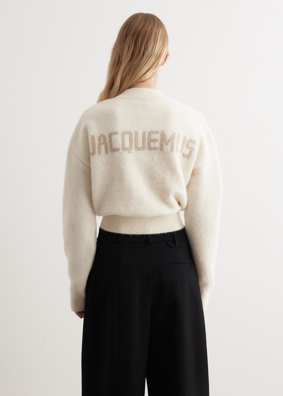 トップス Jacquemus LA MAILLE JACQUEMUS BEIGE La Maille Dao ribbed-knit sweater in beige - Jacquemus