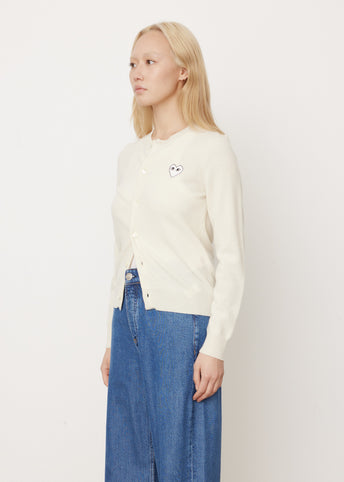 N065 White Heart Cardigan