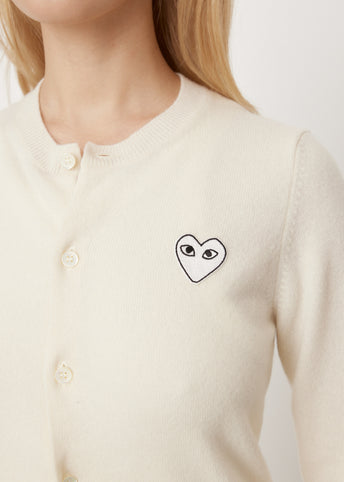 N065 White Heart Cardigan